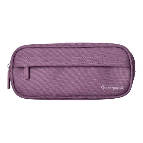 Estojo Escolar Liderpapel Classic Oval 2 Fechos C/ Bolso Frontal 210x90mm Roxo