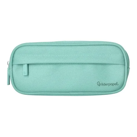 Estojo Escolar Liderpapel Classic Oval 2 Fechos C/ Bolso Frontal 210x90mm Verde Maça