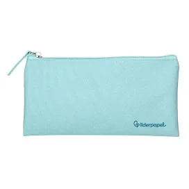 Estojo Escolar Liderpapel Plano Largo C/Fecho 200x100mm Azul Celeste