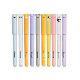 Expositor 250 Esferográficas Fantasia Liderpapel Animal Town Apagável Tinta Azul