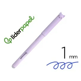 Esferográfica Fantasia Liderpapel Animal Town Apagável Tinta Azul Gato