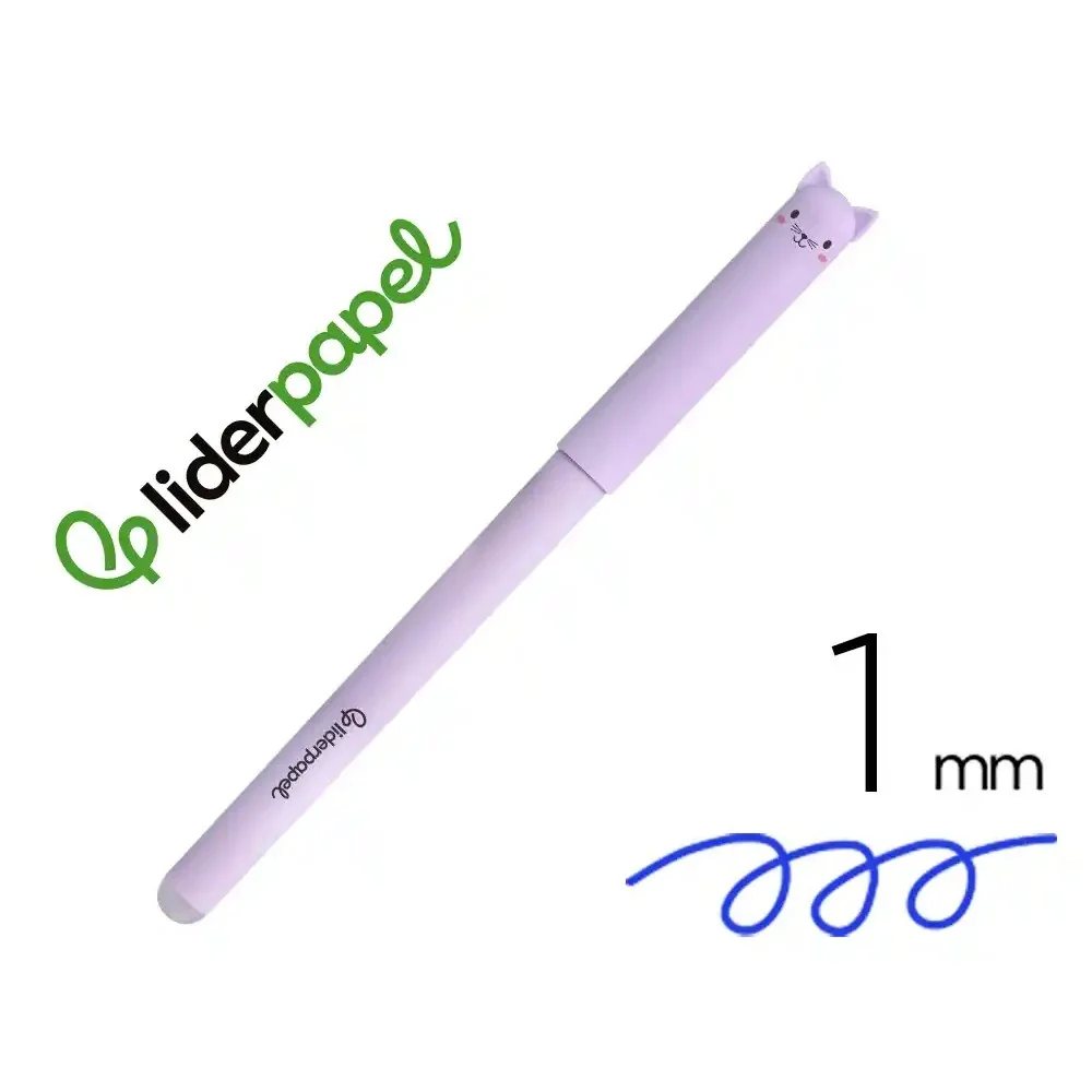 Esferográfica Fantasia Liderpapel Animal Town Apagável Tinta Azul Gato