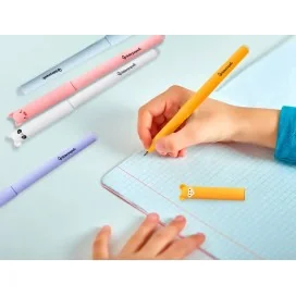 Esferográfica Fantasia Liderpapel Animal Town Apagável Tinta Azul Macaco