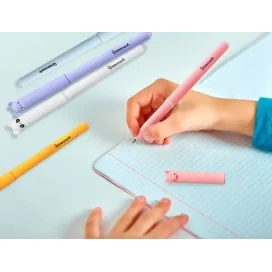 Esferográfica Fantasia Liderpapel Animal Town Apagável Tinta Azul Porco