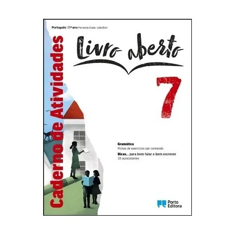 9789720317315 - Livro aberto 7 - Português - Caderno de Atividades