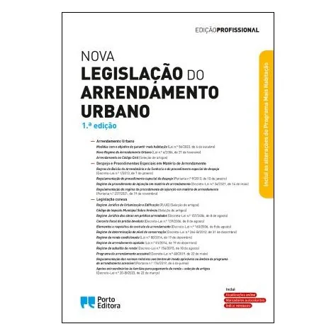 9789720067289 - Nova Legislação do Arrendamento Urbano