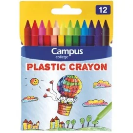 8426307024655 - Lápis de Cera Campus College Plastic Crayon Cx. 12uni
