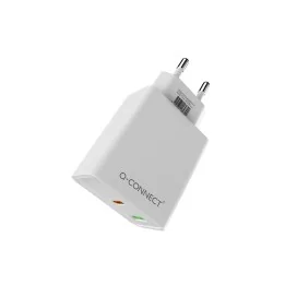 Carregador USB-A e USB-C Q-Connect 20W Branco