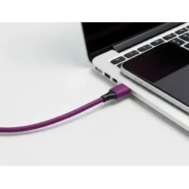 Cabo USB-C a USB-C Q-Connect PVC 1M Roxo
