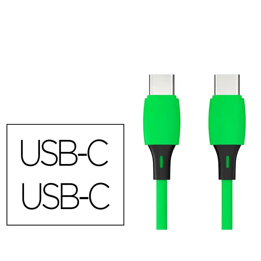 Cabo USB-C a USB-C Q-Connect PVC 1M Verde