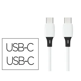 Cabo USB-C a USB-C Q-Connect PVC 2M Branco