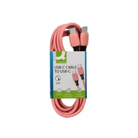 Cabo USB-C a USB-C Q-Connect PVC 2M Rosa