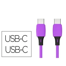 Cabo USB-C a USB-C Q-Connect PVC 2M Roxo