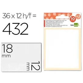 Etiquetas Adesivas Liderpapel 10 + 2 Folhas 12x18mm 432 Etiquetas