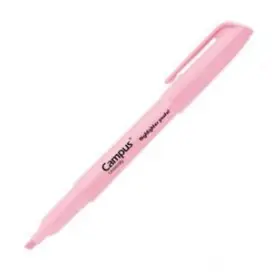 Caneta Marcador Sublinhador Fluorescente Campus University Pastel Rosa