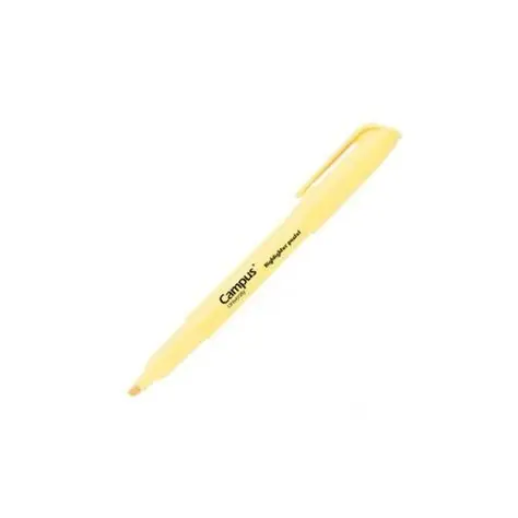 Caneta Marcador Sublinhador Fluorescente Campus University Pastel Amarelo