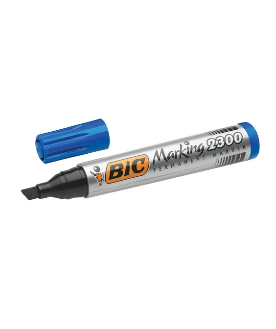 Marcador Permanente 2300 BIC Ponta Biselada Azul