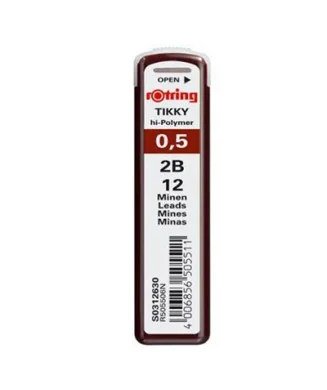 Tubo 12 Minas Rotring 0.5mm 2B S0312630